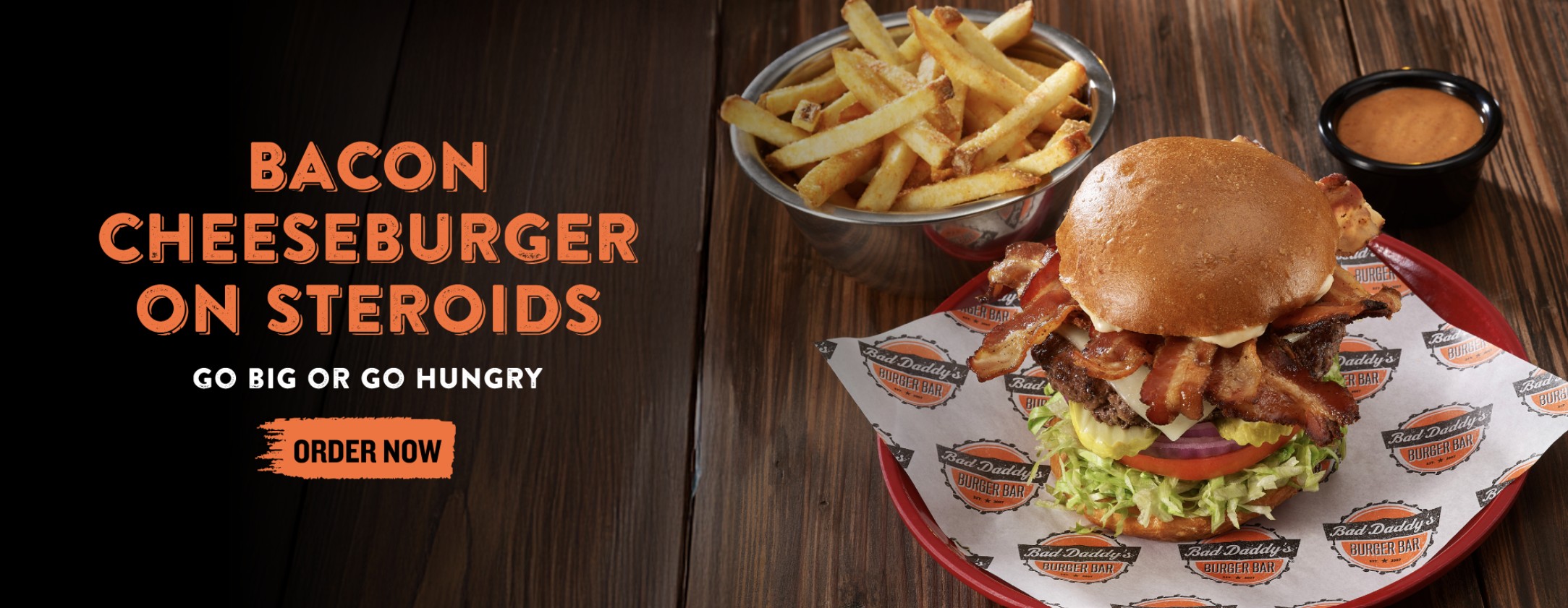 Bad Daddy's Signature Burger | Bacon Cheeseburger on Steroids